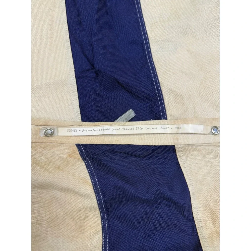 Vtg Annin Defiance Israel Flag 100% Cotton Bunting 32x58 Girl Scout Mariner Ship